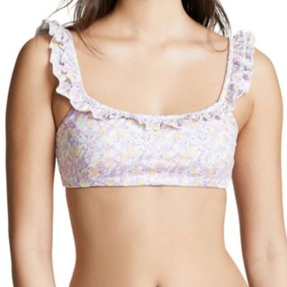 EUC - LoveShackFancy Palm Bikini Top - Size Small